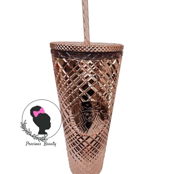 Starbucks NWT Champagne Gold Venti Iced Coffee Holiday Jeweled Tumbler 2023 - Picture 2 of 2